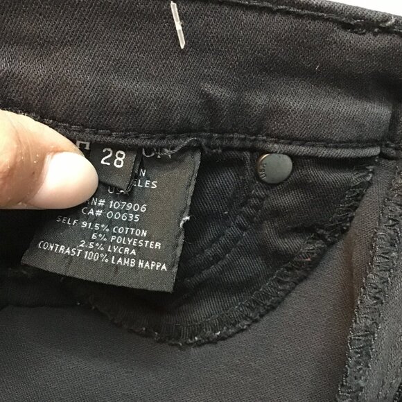 HUDSON-WOMENS BLACK 91.5% COTTON WITH 100% LAMB NAPPA SUPER SKINNY JEANS SIZE 28 - Picture 5 of 9